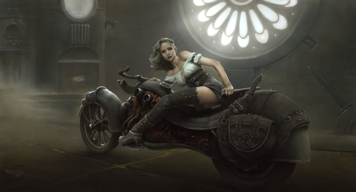 мотоциклистка