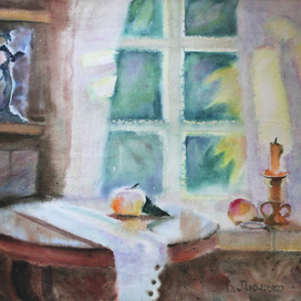 Осень за окном в домике сочинителя.