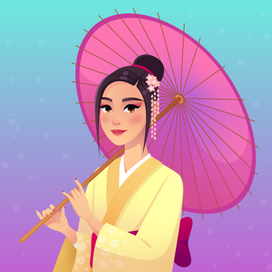 В кимоно