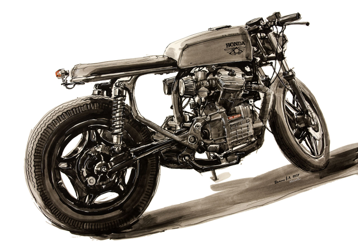 мотоцикл, кафешник на базе Honda GL500