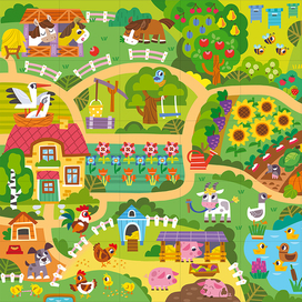 Пазл Ферма игра настольная для детей 