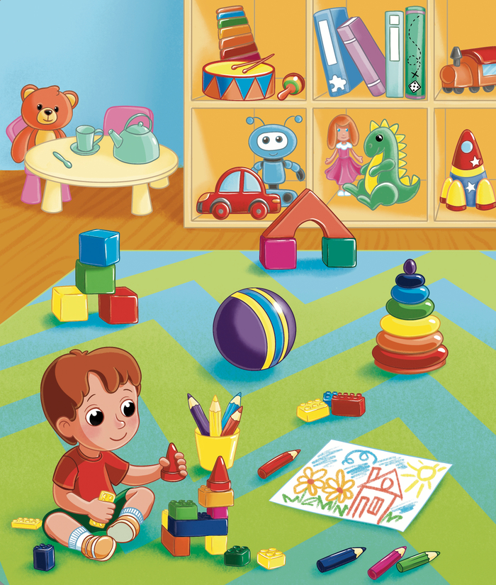 Детская иллюстрация. Комната