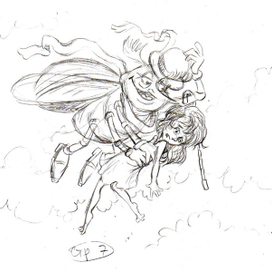 Дюймовочка-эскиз(майские жуки-педофилы)