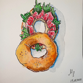 Бутерброд с красной рыбой