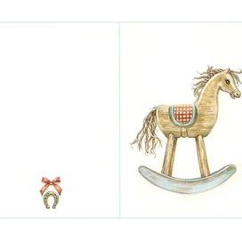 Деревянная лошадка-открыточка)
