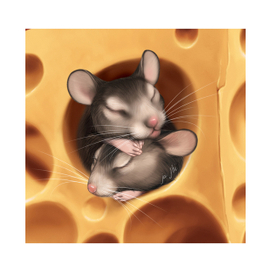 2 спящих мышонка (фрагмет)