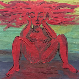 красная женщина