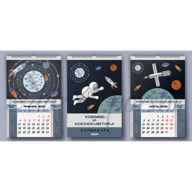 Концепция календаря на тему Космос и космонавтика