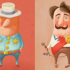 Эскизы персонажей : капитан, мер Мишель