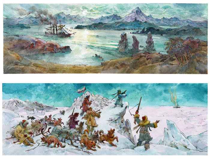 В.А. Обручев "ПЛУТОНИЯ" распашные иллюстрации