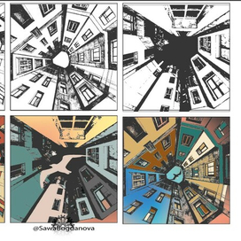 Графика на тему город