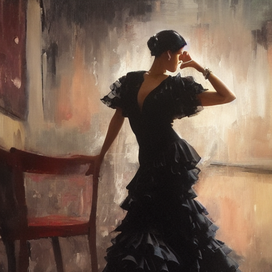 Одинокая девушка перед концертом