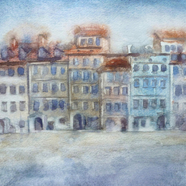 Город. Акварель