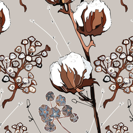 Векторные иллюстрации, бесшовные принты. 