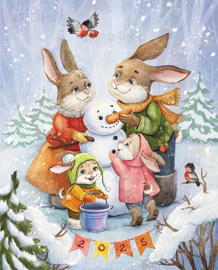 Семья зайцев