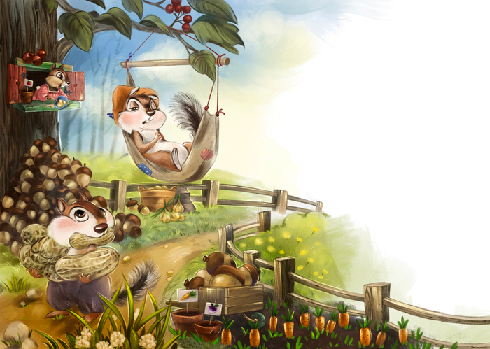 Иллюстрация к книге Анны Илюшиной "Бурундучья поэма"