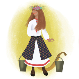 Девушка в традиционном русском платье 