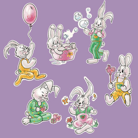 Зайчики. Стикеры