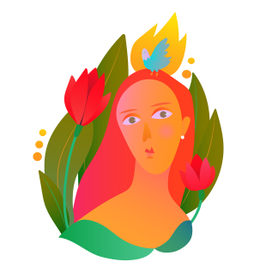 Девушка с маленькой птичкой