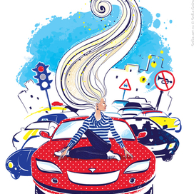 Серия "Йога"/ иллюстрация "Пробки"