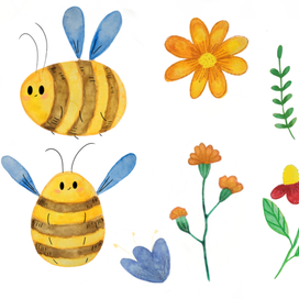 Набор иллюстраций для выпускного альбома 