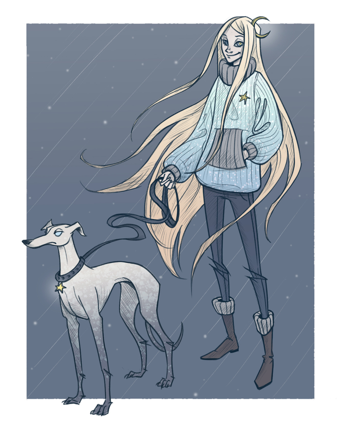girl and greyhound