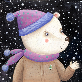 Мишка и снег