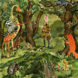 Звери в лесу охотятся на Гитлера