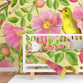 Бесшовный паттерн шиповник.