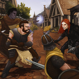 скайрим - сражение