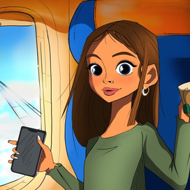 Девушка в самолете