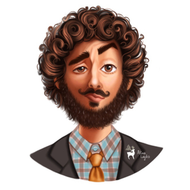 Харизматичный и кудрявый бородач 