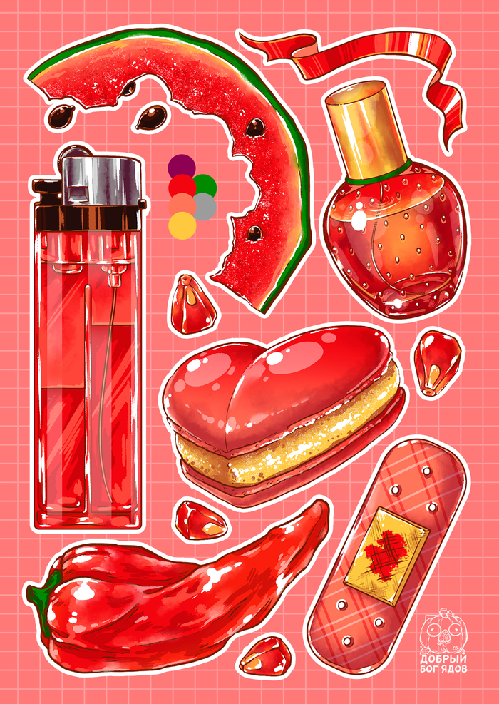 Стикерпак "Красное"