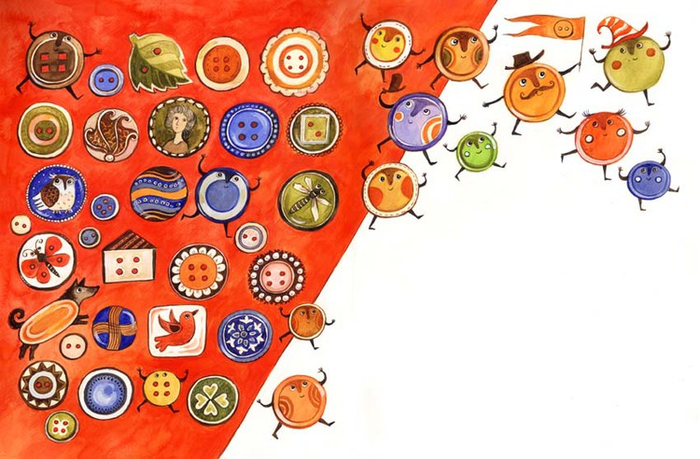 Е. Каликинская "Парад пуговиц". Разворот 1