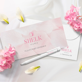 Логотип и фирменный стиль для студии лазерной эпиляции "Shelk"