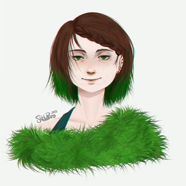 девушка в зелёном