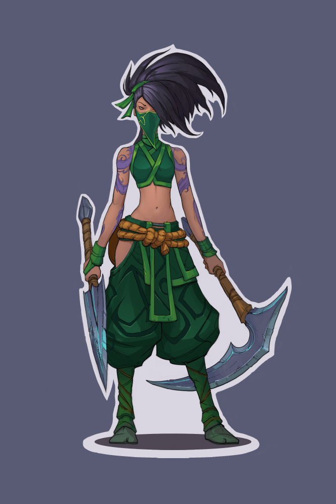 Akali fan art sticker