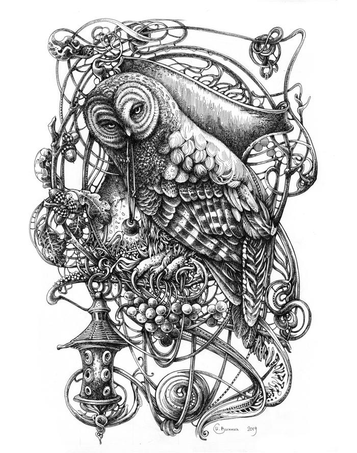 Почти геральдическая сова.