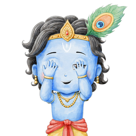 Титульная иллюстрация для книги "Pick a boo with Krishna"