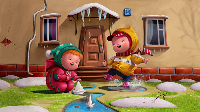 Для интерактивной книги "Весенний день"