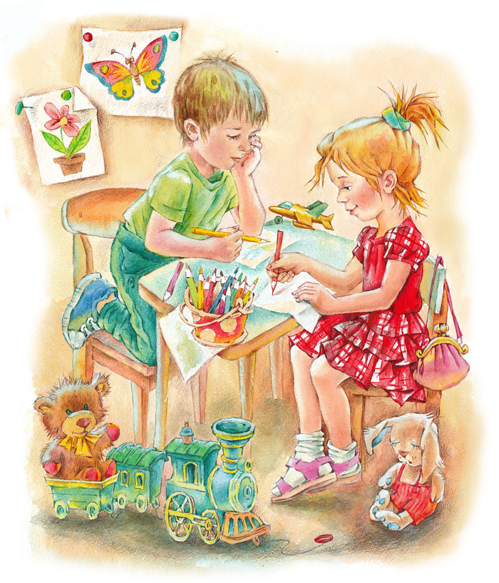 Дети рисуют. К рассказу С. Георгиева.