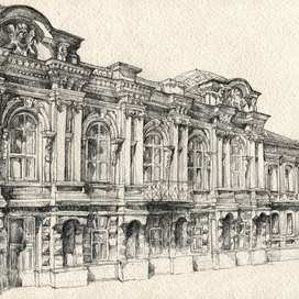 Архитектурные зарисовки Ростова. Здание на Газетном. Редкая для Ростова активная пластика фасада