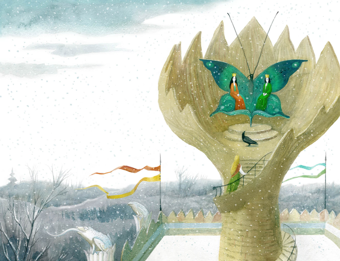 Иллюстрация к сказке Х. К. Андерсена "Снежная королева"