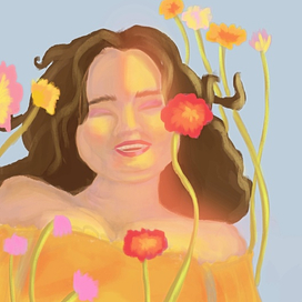Девушка с цветами