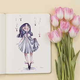 акварельные девочки