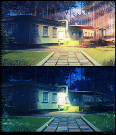 Столовка в пионер лагере вечер/ночь