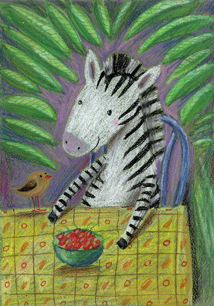 Зебра и ягоды