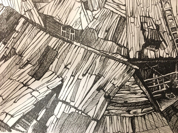 деревенские крыши 