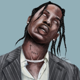 портрет travis scott