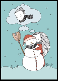 A chubby little snowman had a carrot nose